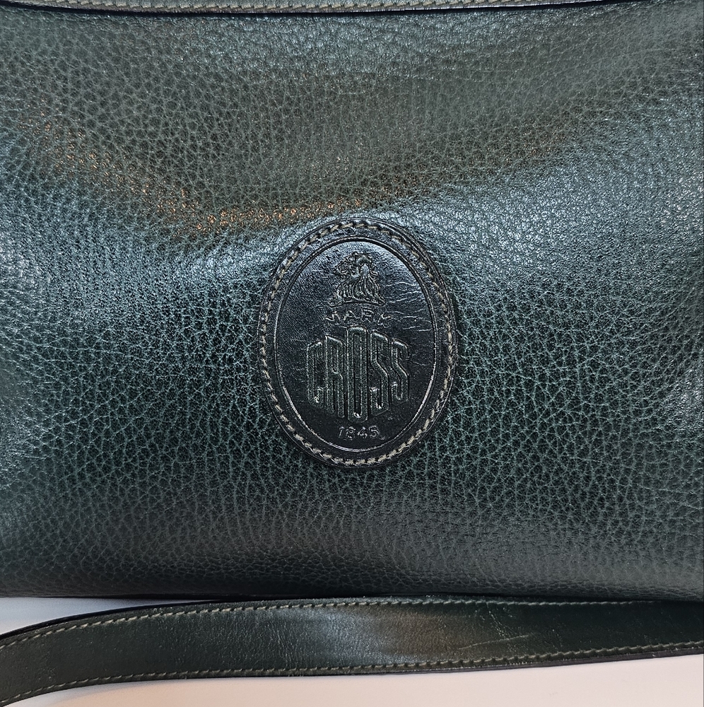 Mark Cross Vintage Green Leather Shoulder Handbag Made in Italy - Picture 2 of 12